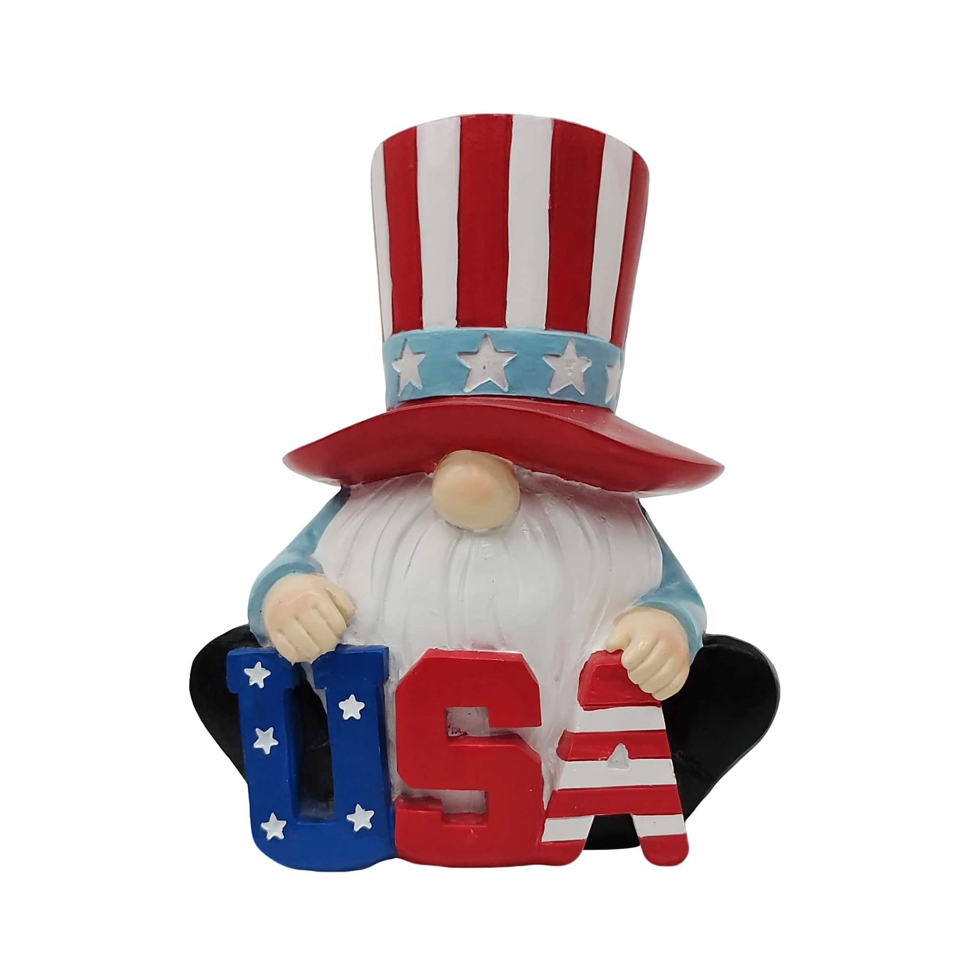 Red, White & Blue 5.75" Patriotic Sitting Gnome Tabletop Décor by Celebrate It™